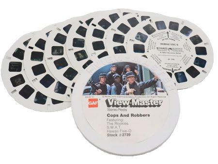 Cops and Robbers - 7 View-Master Vintage 3D Reels Plus Storage Case Online now