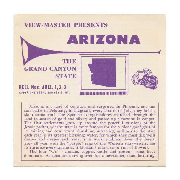 Arizona - View-Master 3 Reel Packet - 1950s views - vintage - ARIZ123-S3 Discount