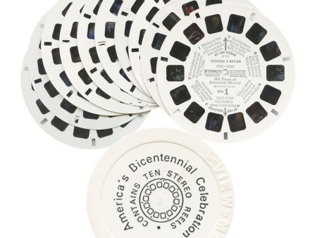 America s Bicentennial Celebration - 10 View-Master Reels - vintage - 3D Reels Plus Storage Case Online now