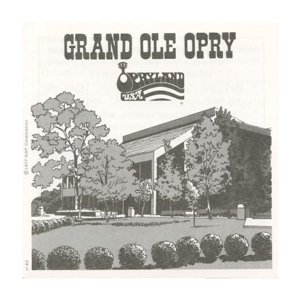 Grand Ole Opry - View-Master 3 Reel Packet - 1970s - vintage - H83-G5 For Cheap